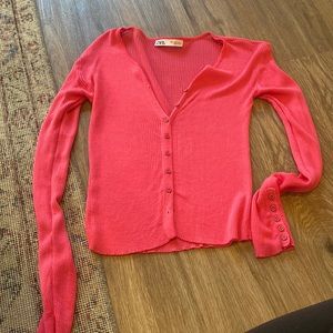 Zara pink long sleeve top